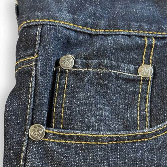 VTG Evolution in Design Jeans Mens Straight Leg Dark Wash Y2K Classic Size 38/34 - Picture 4 of 7